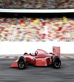 Red Race Car Side View artwork