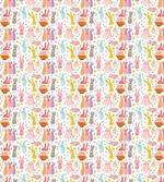 Colorful Rabbits Pink Hearts