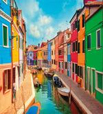Colorful Buildings Boats artwork
