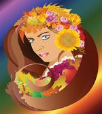 Floral Leafy and Fruits Hair