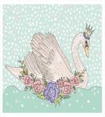 Cartoon Swan on Water artwork