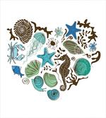 Heart with Aquatic Animals artwork