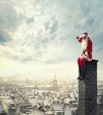 Santa Sits on Chimney