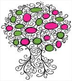 Pink Green Spring Tree