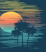 Evening Sun Sea Sky