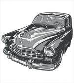 Retro Car Detailed Hood