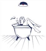 Young Woman in Bathtub Art