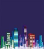 City at Night Cartoon