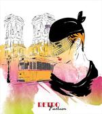 Retro Lady Sketch Art artwork