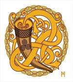 Drinking Horn and Woven Motif