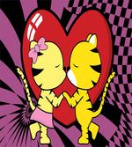 Cartoon Tigers Heart