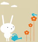 Bunny with Flowers