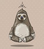Cartoon Sloth Meditates