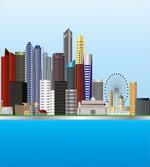Urban Buildings and River