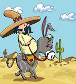 Mexican Man on a Donkey
