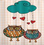Bird Couple in Love Rain Cloud artwork