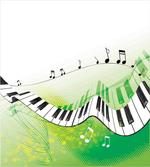 Piano Keys Green Curvy