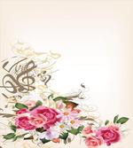 Flowers and Music Notes