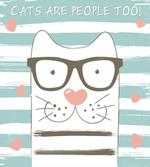 Hipster Cartoon Cat Art artwork
