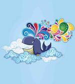 Whale on Cloud Rainbow