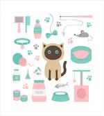 Cartoon Domestic Siamese artwork