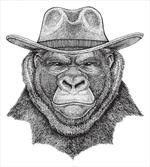 Old Monkey in a Cowboy Hat artwork