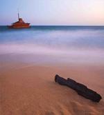 Shipwreck on Sea Dusk