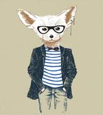 Cool Fennec with Earrings artwork