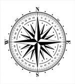Simple Monochrome Windrose artwork
