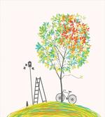 Bicycle Stairs Bird