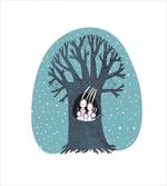 Rabbits Birds Snowfall