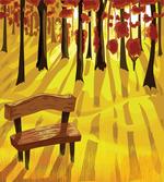 Cartoon Tree and Bench