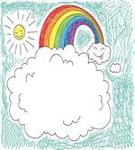 Childish Drawn Rainbow Sun