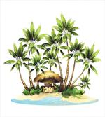 Trees and Bungalow Tiki Bar