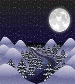 Snowfall Dark Forest
