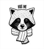 Raccoon with Hug Me Words