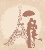 Couple Eiffel Tower