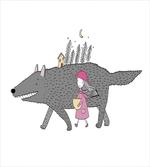 Girl with a Giant Wolf