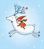 Happy Girl on Deer
