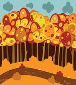 Forest in Autumn Cartoon