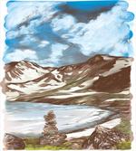 Snowy Mountains and Lake