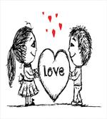 Sketch Style Couple Heart