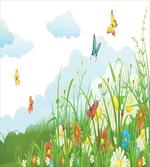 Clouds with Spring Meadow