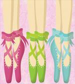 Colored Pointe Shoes on Pink