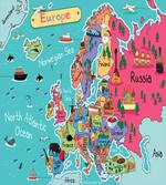 Cartoon Europe Map Landmark