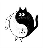 Ying Yang Black White Art