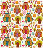 Colorful Owl Woodland Animals