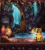 Cartoon Cave Treasure