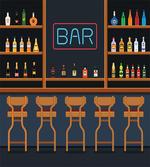 Bar Chairs Cocktail Bottles
