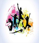 Jumping Teens Spray Paint